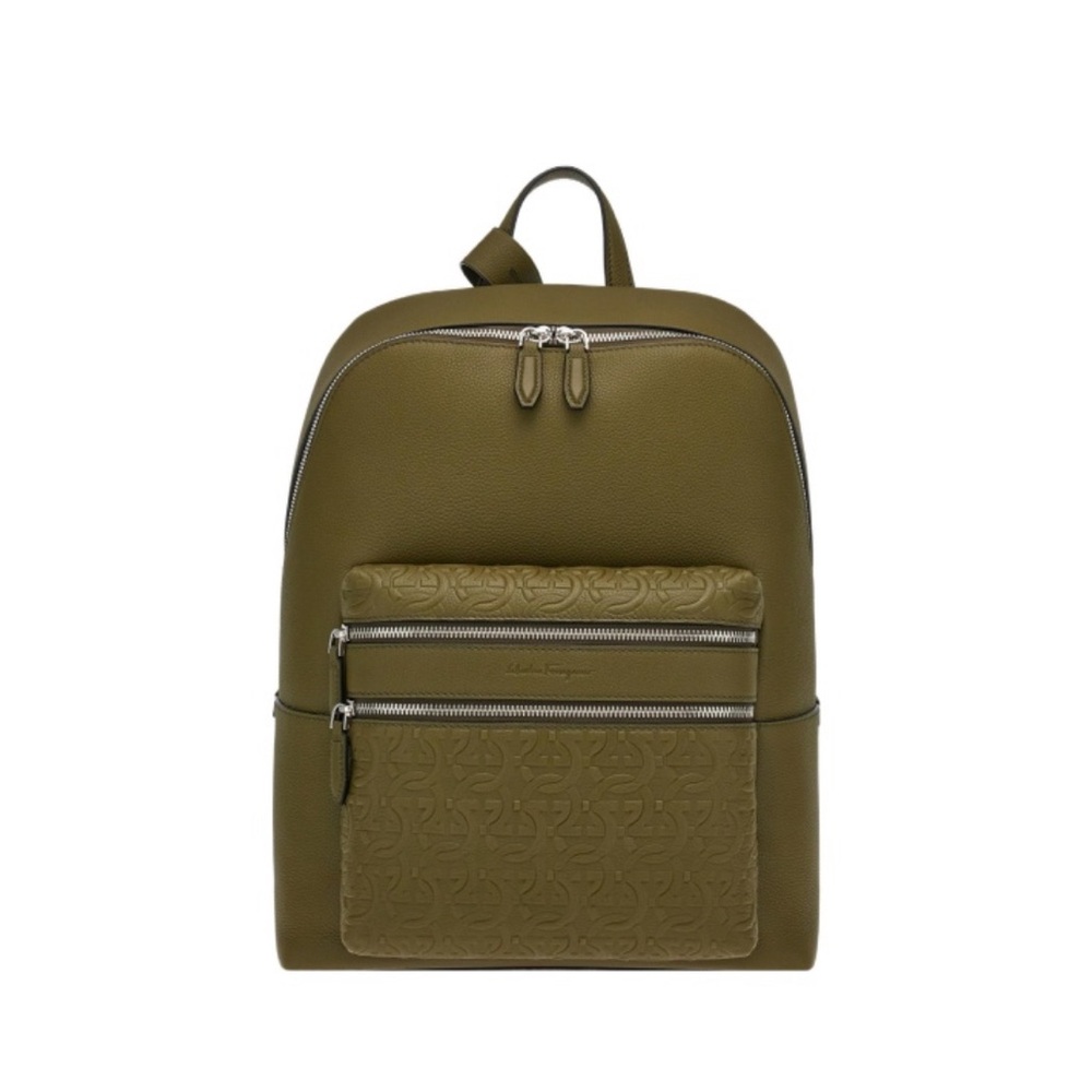 Salvatore Ferragamo Olive Green Men's Backpack